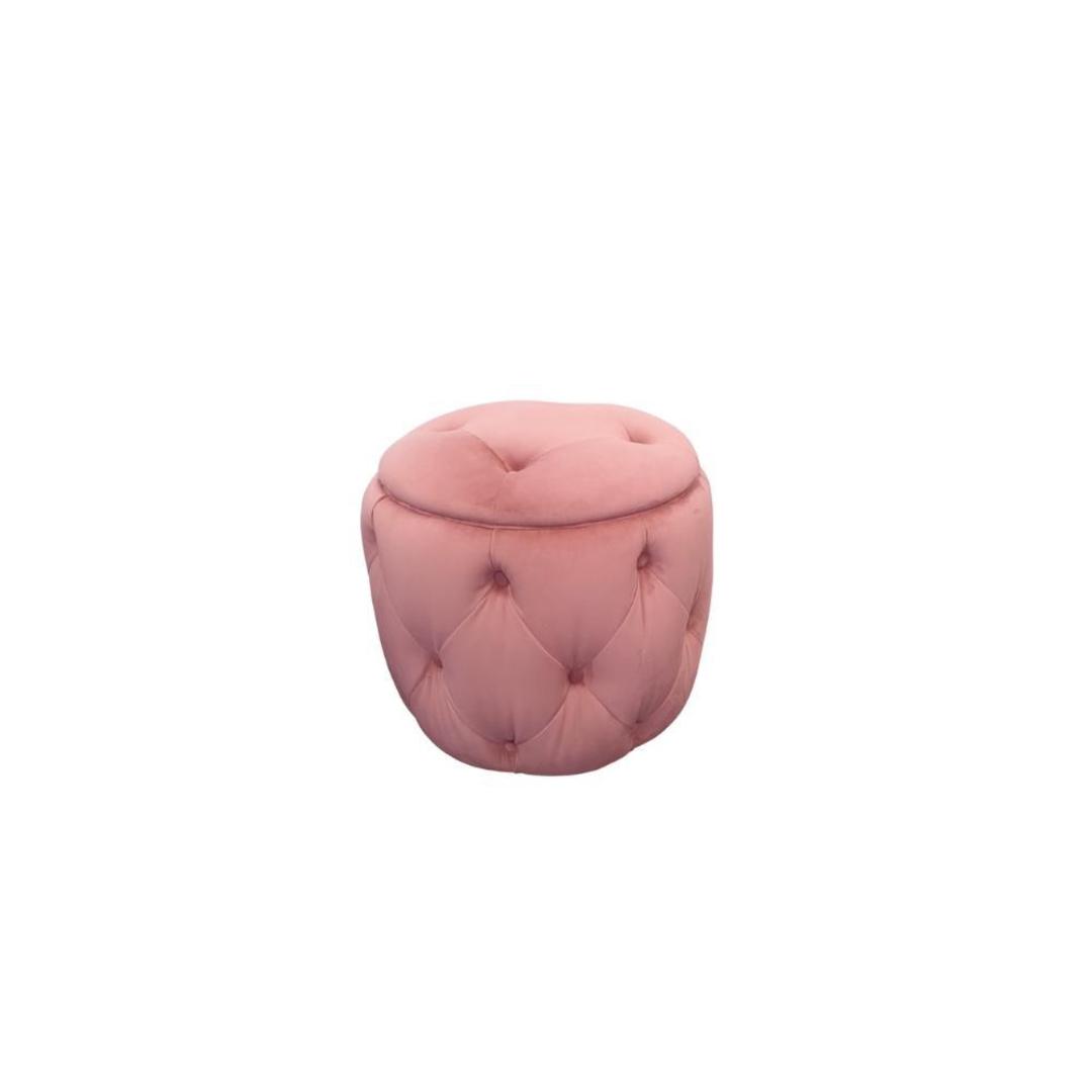 Trixie Footstool Plush Velvet - Plush Rose image 0